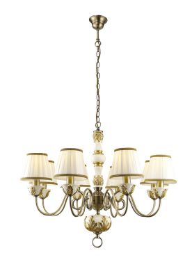 A9570LM-8WG Люстра подвесная DECORATIVE CLASSIC BENESSERE, Бело-золотой, ArteLamp